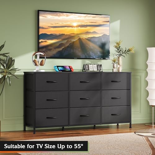 WLIVE TV stand with stable metal steel frame