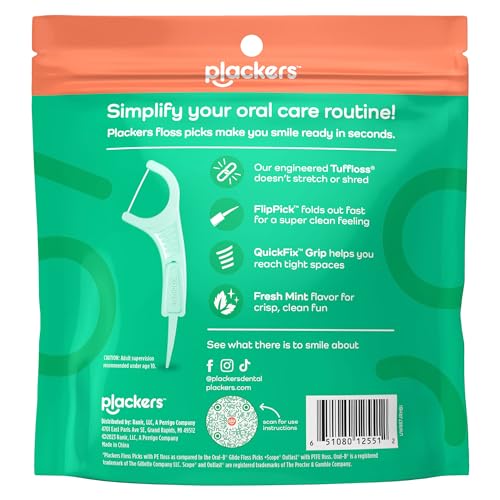 Blue Plackers floss pick side profile
