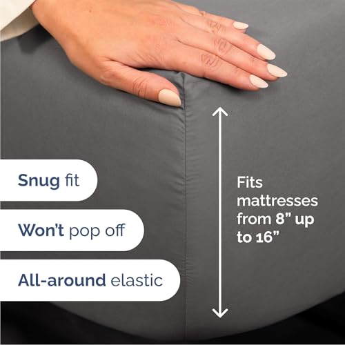 Fitted sheet showing deep pockets for Queen mattress