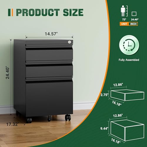 Letaya Mobile File Cabinet with Lock