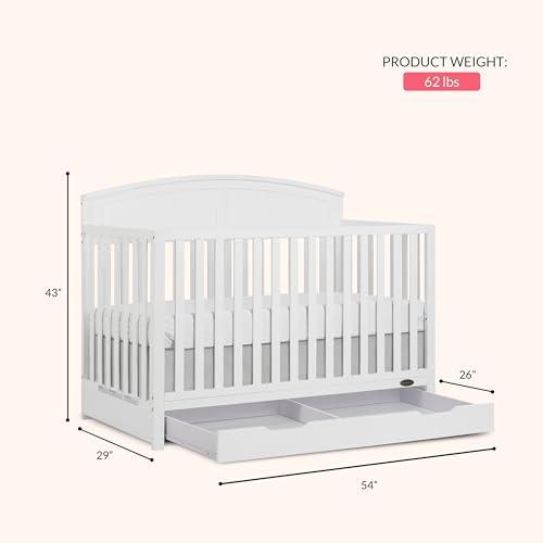 Dream On Me Storybrooke white crib configured as a toddler bed