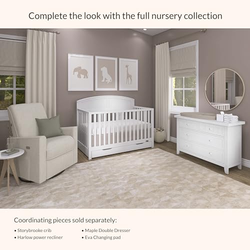 Dream On Me Storybrooke white crib packaged for transit