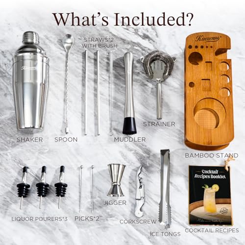 Silver stainless steel martini shaker tool
