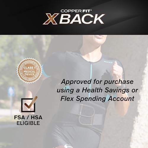 Size chart for Copper Fit X-Back Small/Medium