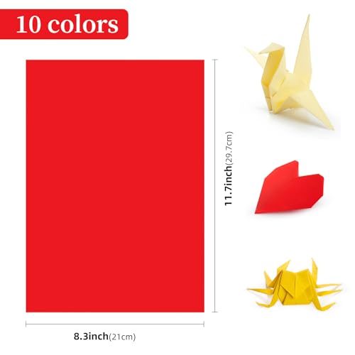 Stack of 10-color AIMI construction paper