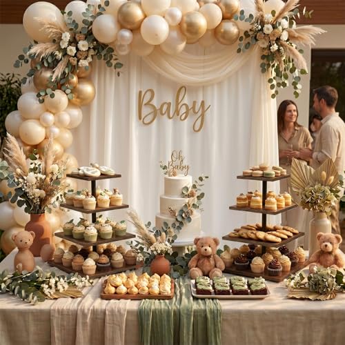 Side profile of the WooOrganix 4 tier cupcake tower