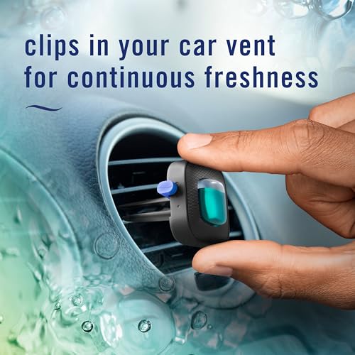 Close up of Febreze Car Air Freshener blue fragrance device