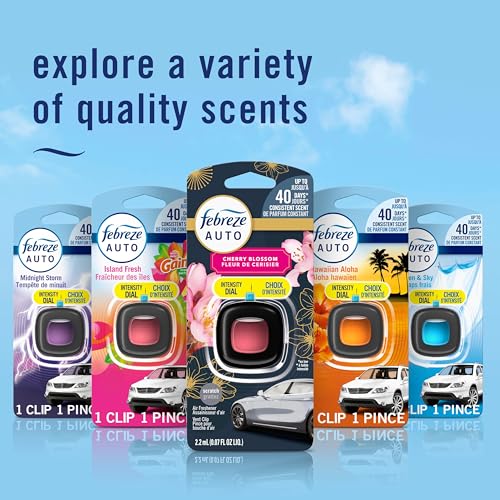 Side profile of Febreze car vent clip accessory