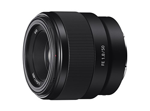 Sony FE 50mm F1.8 black lens front view