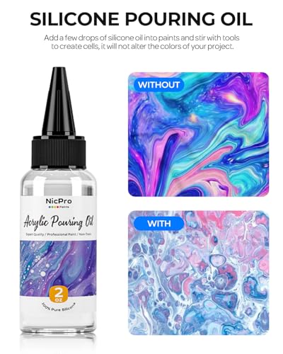 Close up of Nicpro paint pouring supplies