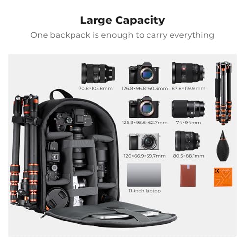 Interior storage layout of K&F CONCEPT backpack