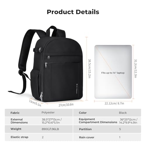 K&F CONCEPT backpack with included rain cover