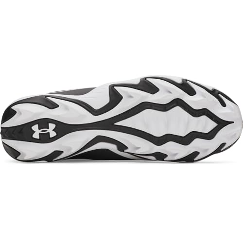 Bottom view of rubber molded outsole on Under Armour baseball cleats