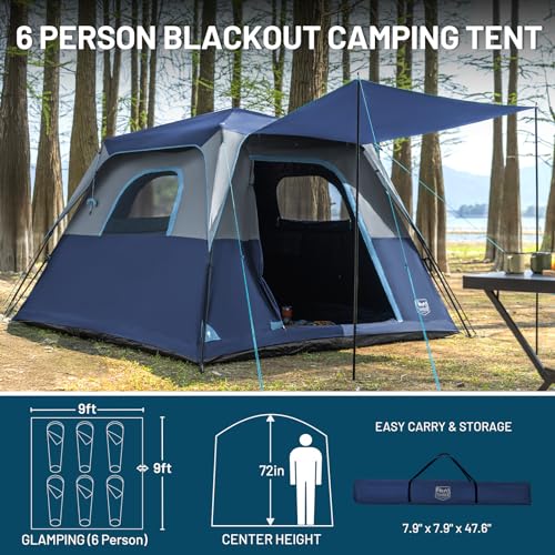 Spacious interior of 6 person instant tent