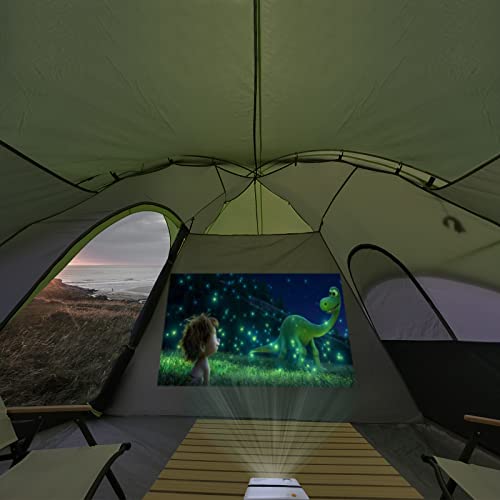 Fluorescent green tent rainfly setup