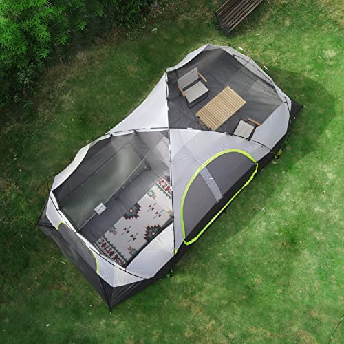 Side view of 10 person camping tent