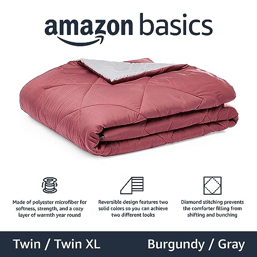Amazon Basics reversible comforter grey side