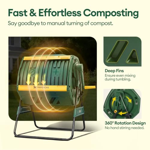 Dual chamber compost bin sliding door access