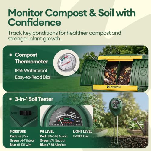 Assembled Maygrove composting system in garden