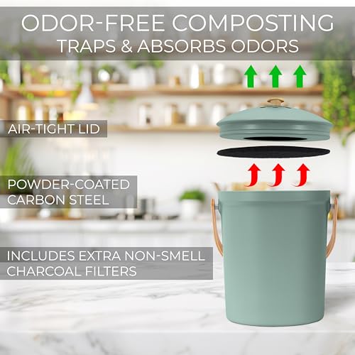 KIBAGA kitchen composter with lid ventilation holes