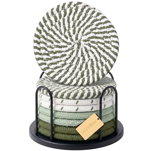 Lazebox Coasters Set of 8 Olive Green