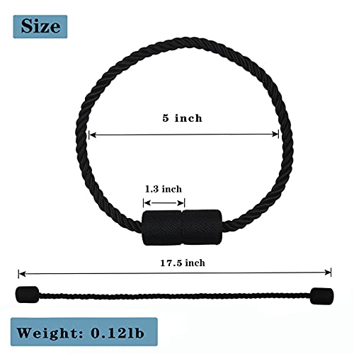 Adjustable rope curtain tieback in use