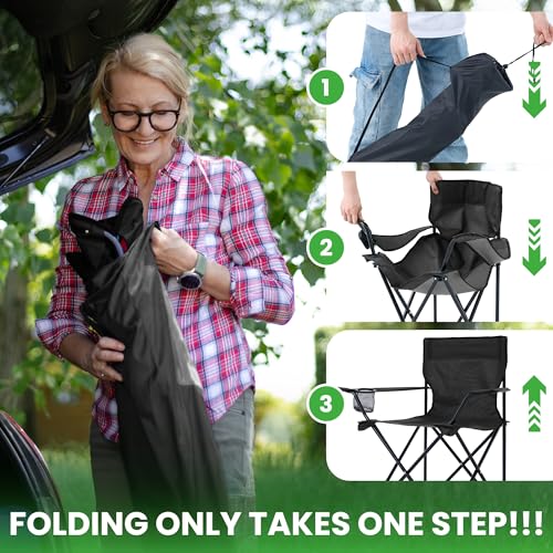 Black-dark folding chair in carry bag