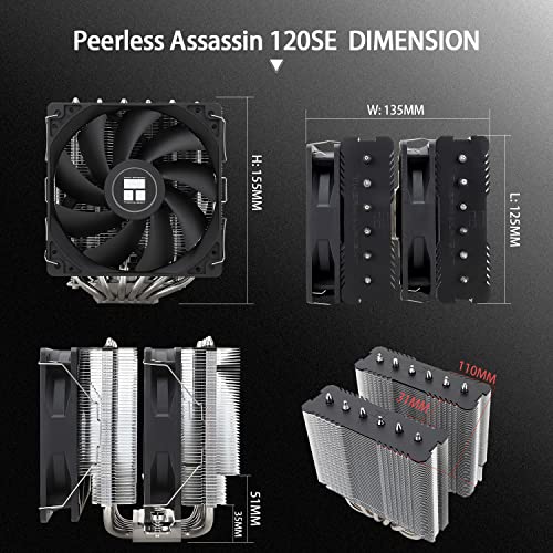Peerless Assassin 120 SE heat pipes and aluminum fins
