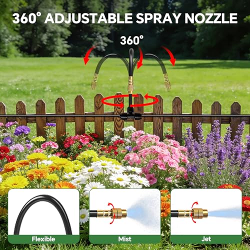 Garden bed showing drip irrigation emitters