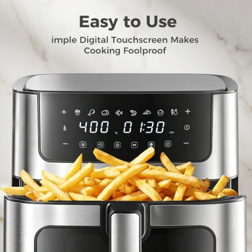 Top view of DUMOS digital air fryer unit