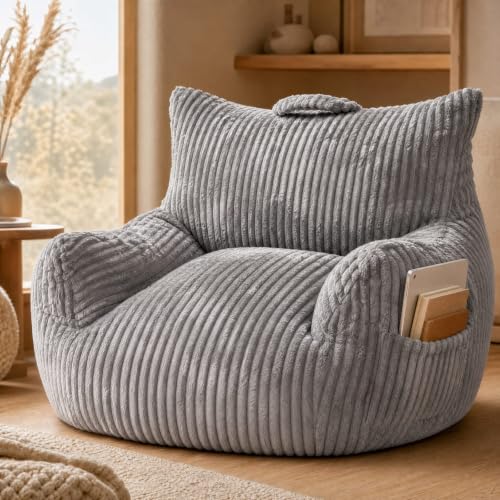 MaxiBean Oversized Faux Fur Bean Bag Chair front view
