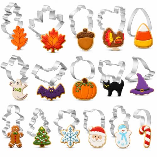 PTaizjjz 16 PCS Holiday Cookie Cutters set view