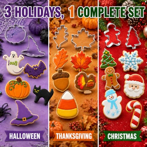 Holiday themed cookie cutters for baking