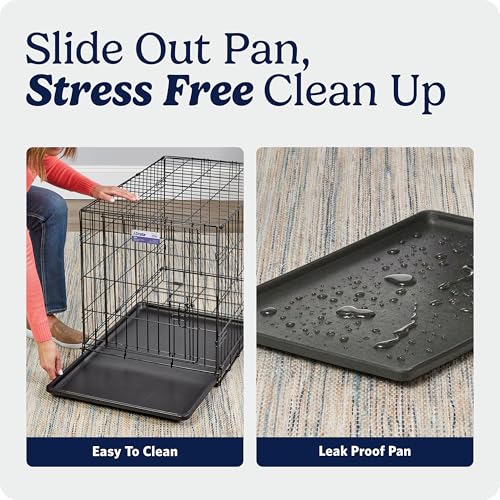 Midwest 48-Inch Single Door iCrate leak-proof plastic tray