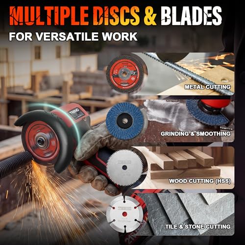Full TEENO cordless angle grinder kit contents