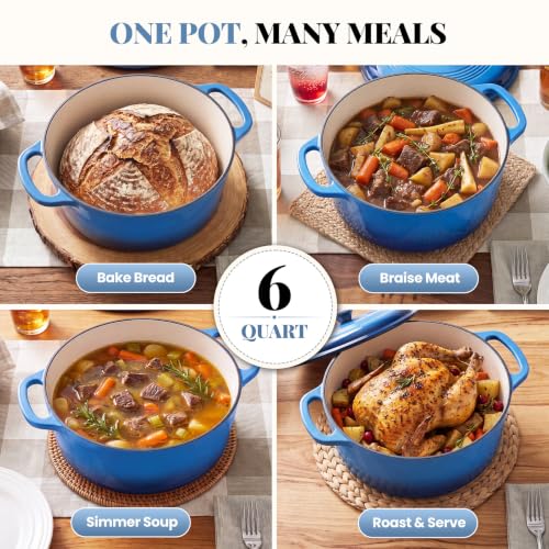Interior view of the DUMOS 6 Quart enameled pot