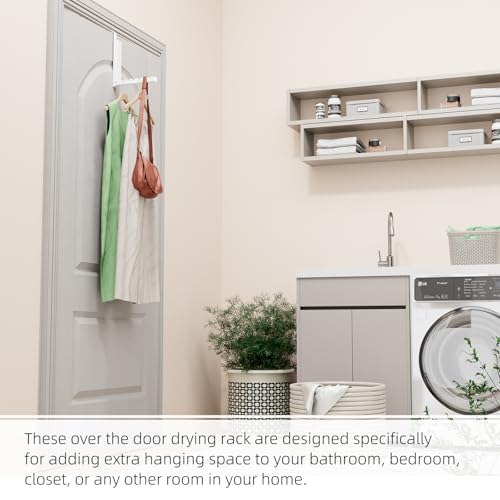 Folding clothes rack mounted on a room door