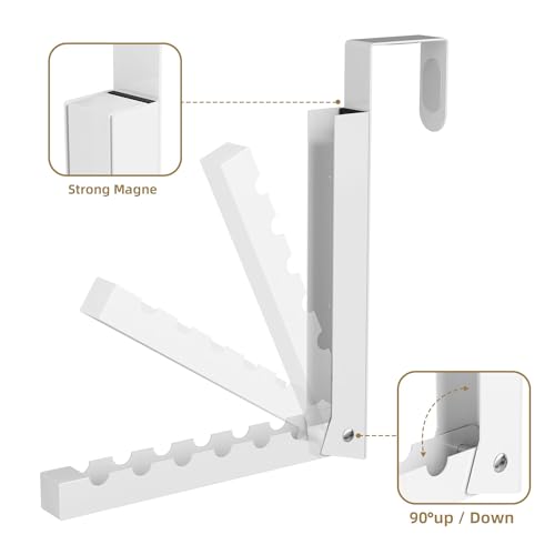 Collapsed space-saving white coat rack hook
