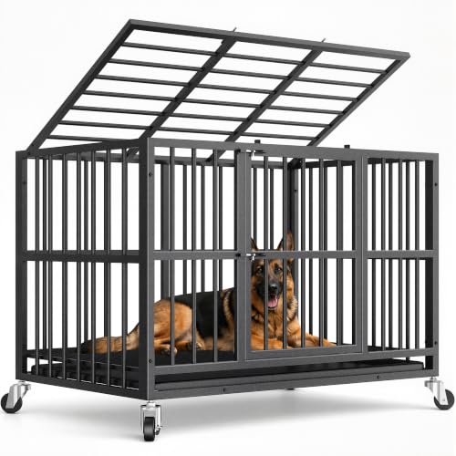 Docagt 48 Inch Heavy Duty Dog Crate black exterior