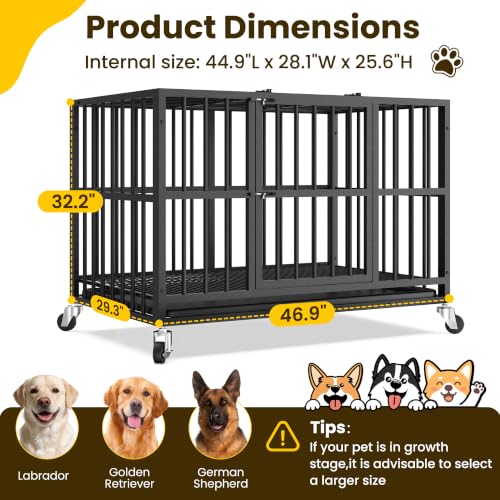 Docagt 48 Inch kennel rolling caster wheels
