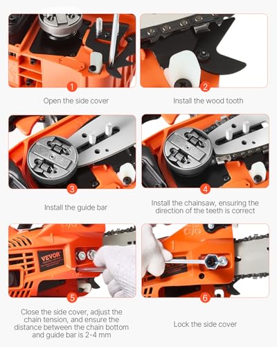 Black and orange chainsaw exterior