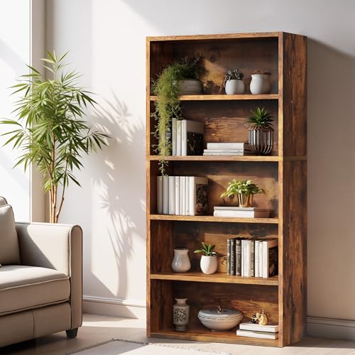 Close up of Sweetcrispy bookcase wood grain finish