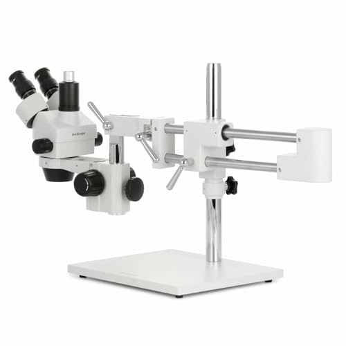 Double-arm boom stand for microscope
