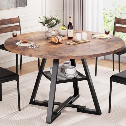 Jocoevol 46-inch round dining table in vintage finish