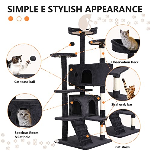 Hanging toys on the BestPet 54-inch tower