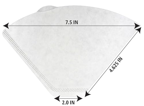 Side view of white paper coffee filters