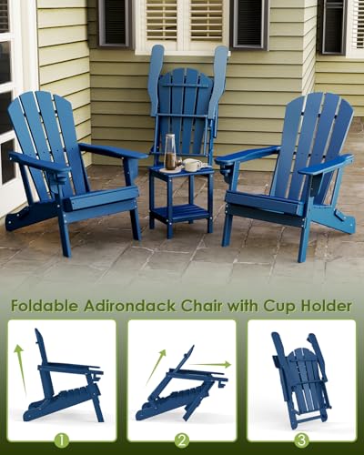 Rear view of folding Adirondack chair