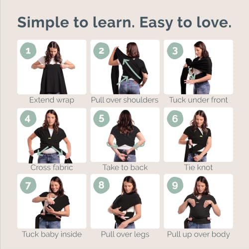 Instructional view of Boba Baby Wrap tie method