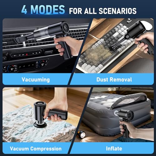Portable car vacuum cleaning interior