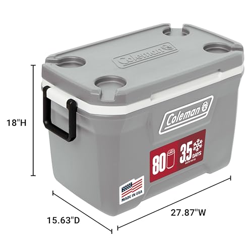 Coleman 52-Quart cooler angle view
